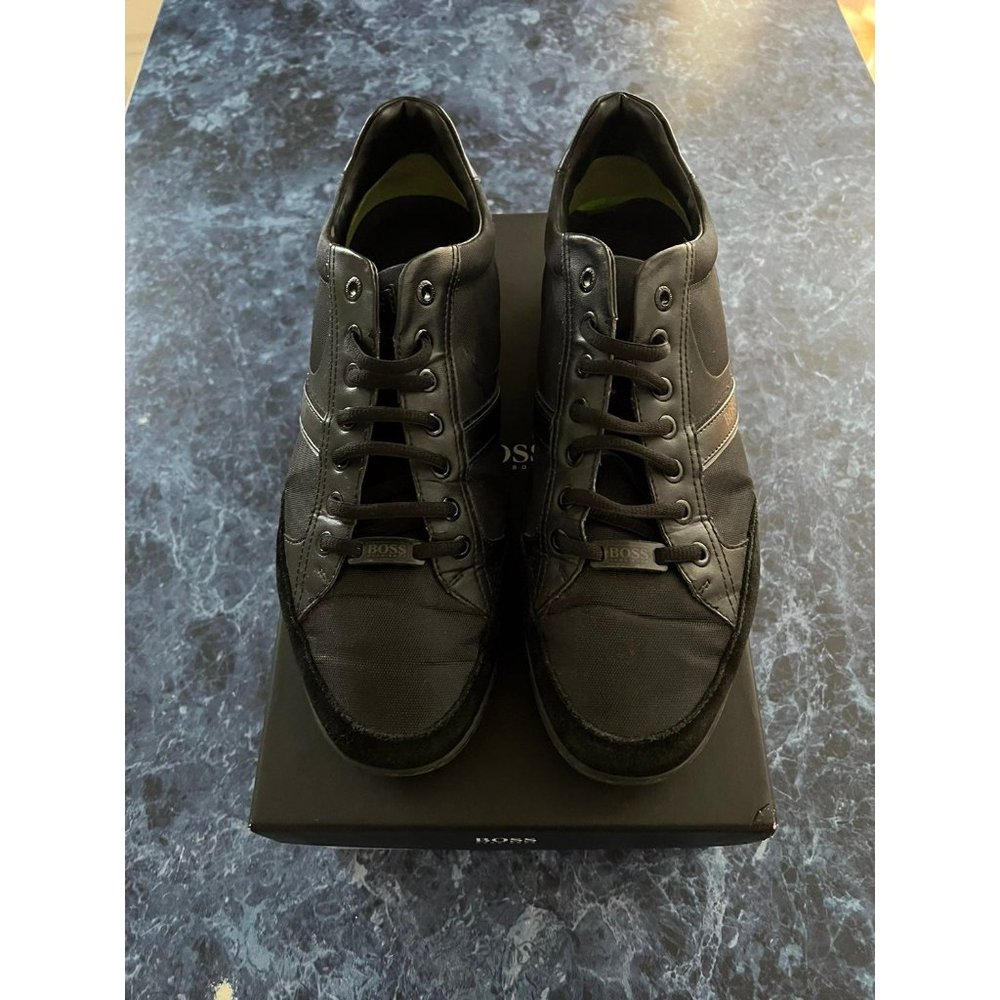 Hugo Boss Saturn Leather Low-Top Sneakers Black Men’s EU 45/US 12